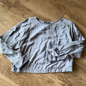 Madewell Relaxed Tulip Back Long Sleeve Indigo Blue Size M